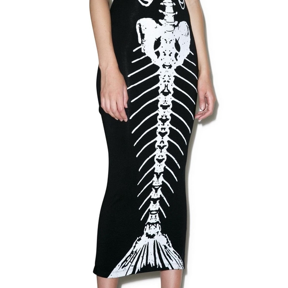 ONE SMALL LEFT! [NEW] Iron Fist Bone Deep Bodycon Dress - Picture 7 of 16